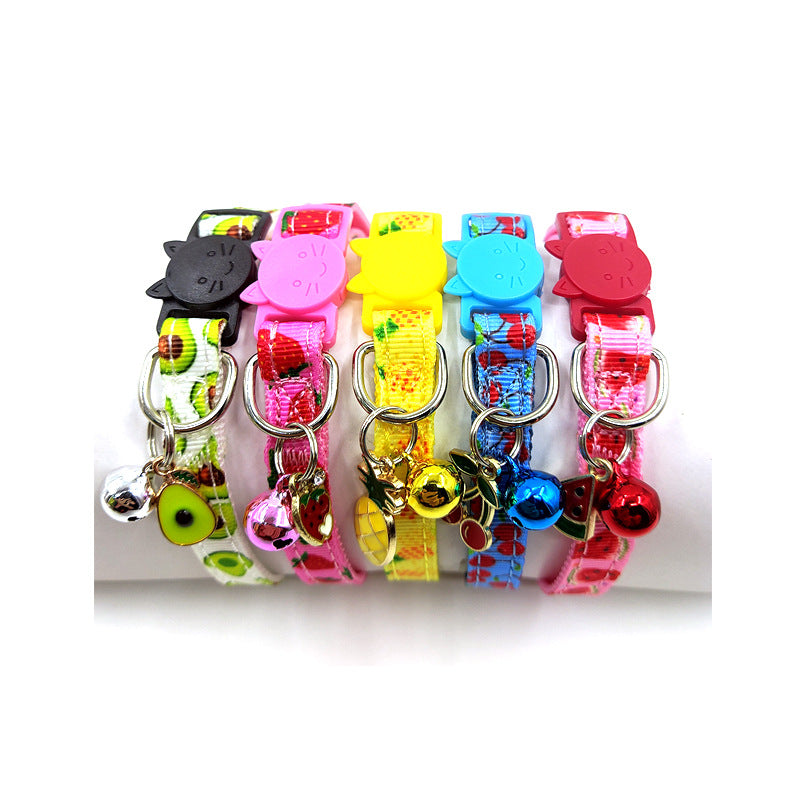 Collier pour chat motif fruits