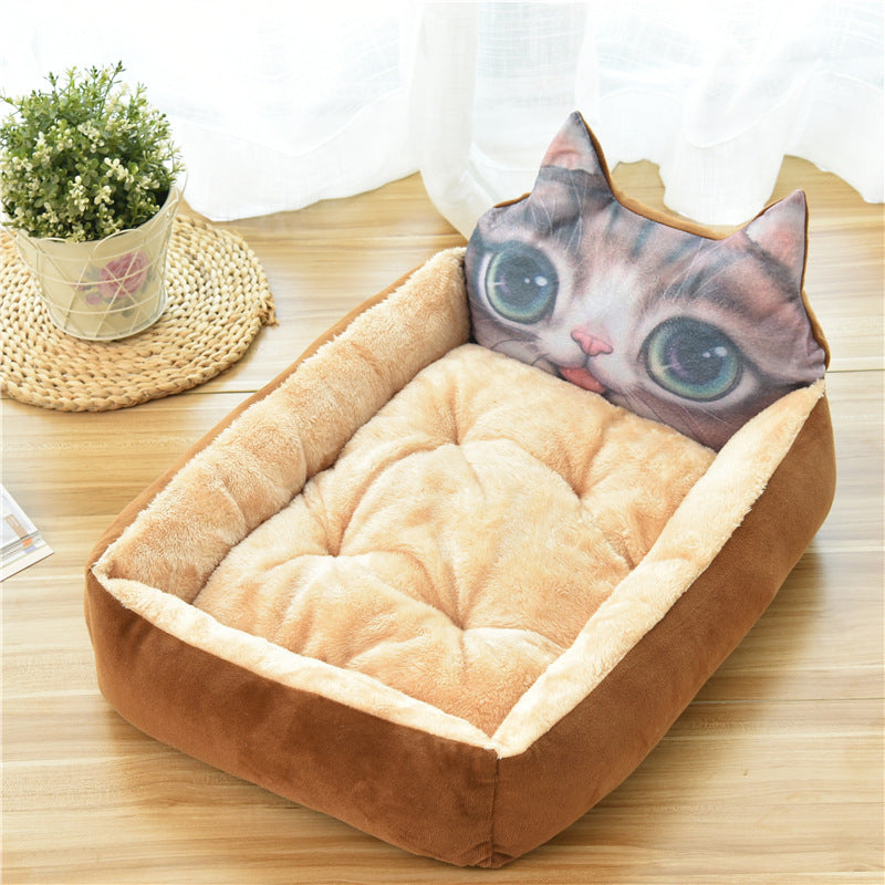 Panier tissu rectangle chat
