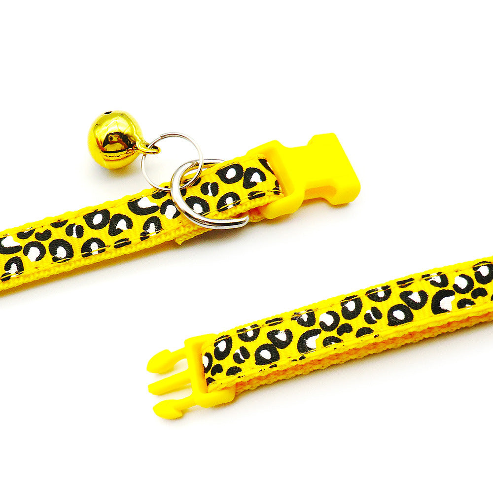 Collier Nylon motif Félin avec clochette