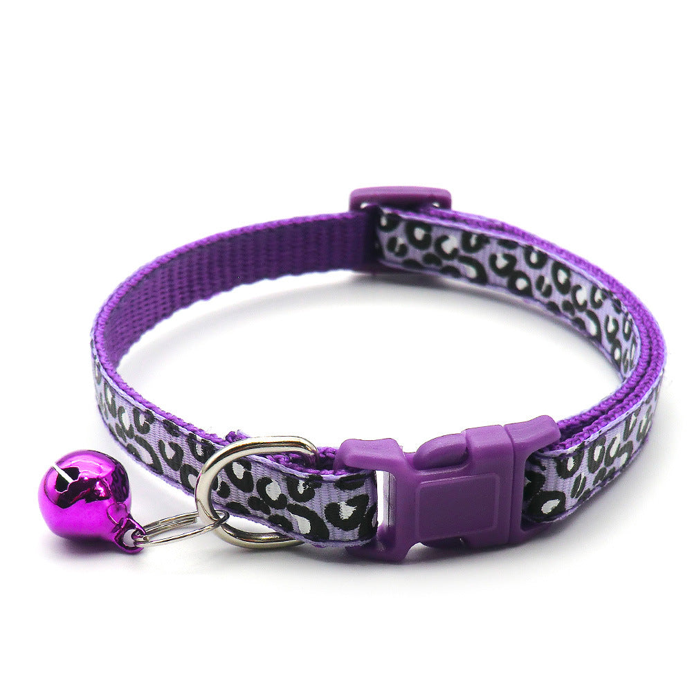 Collier Nylon motif Félin avec clochette