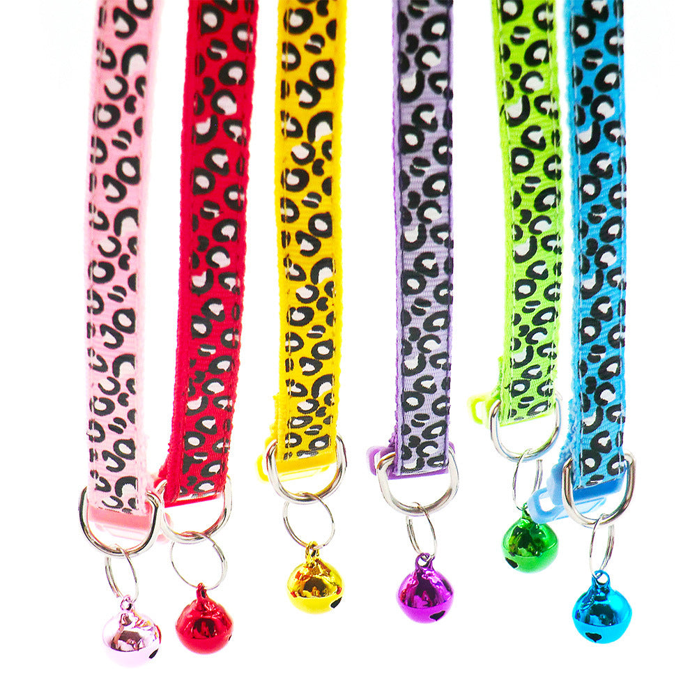 Collier Nylon motif Félin avec clochette