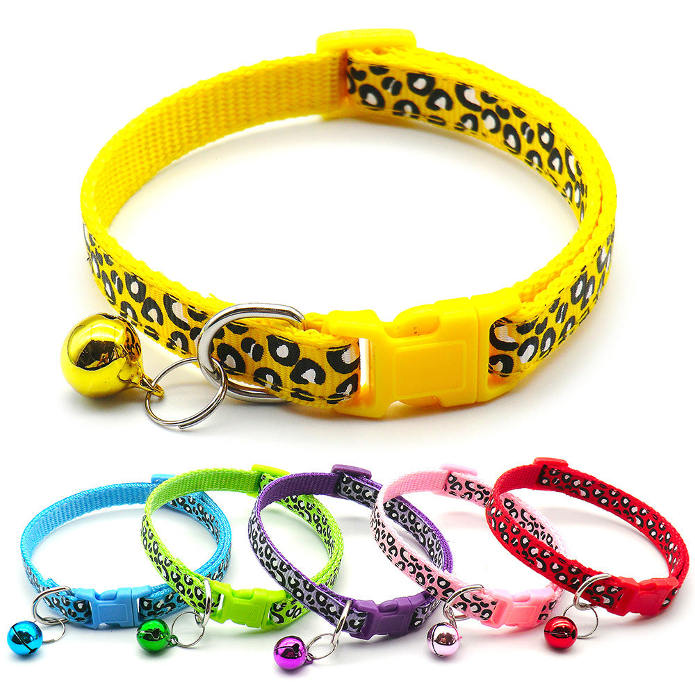 Collier Nylon motif Félin avec clochette