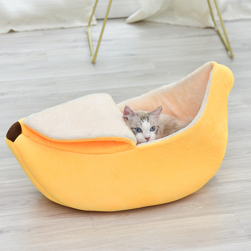 Panier pour chat forme banane