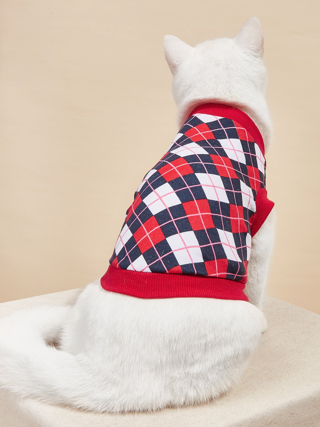 Gilet à carreaux pour chat