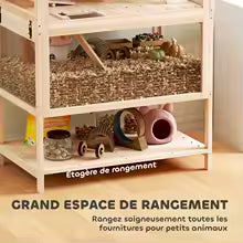 Cage en bois vue panoramique rongeur