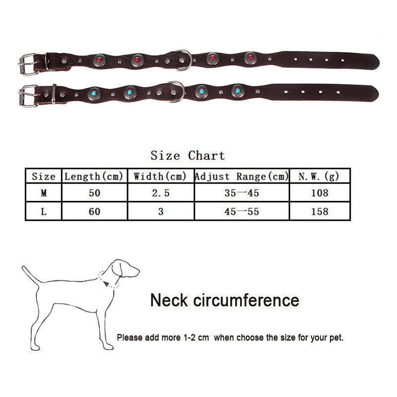 collier pour chien style rétro avec inserts