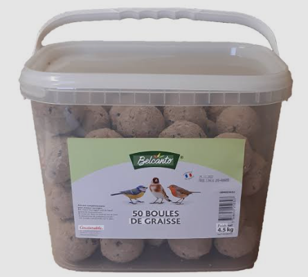 Seau Boules de graisse 50x90gr avec ou sans filets