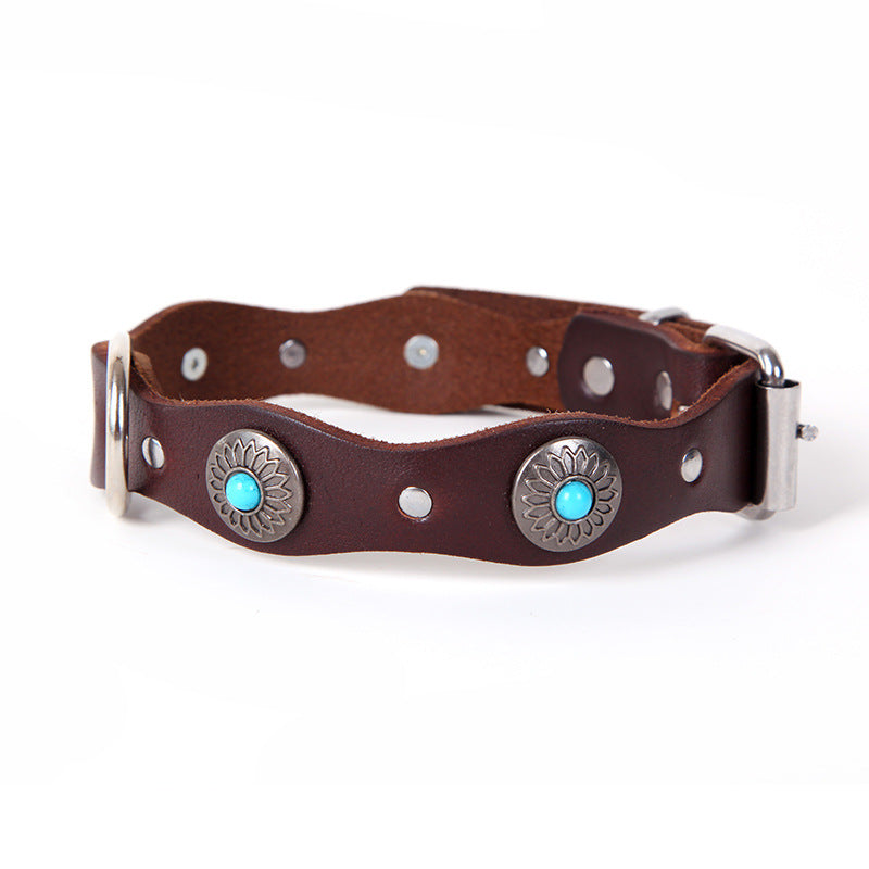 collier pour chien style rétro avec inserts
