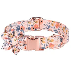 collier en coton motif fleurs pour chien