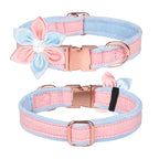 Collier chien nylon avec fleur