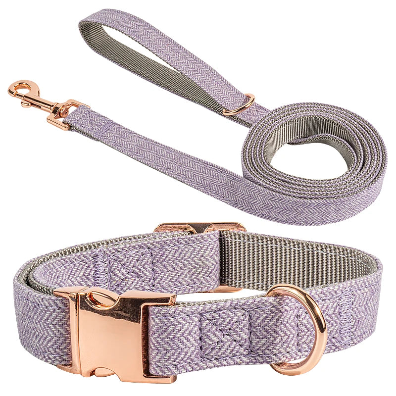 Ensemble Laisse et Collier tissu pour chien