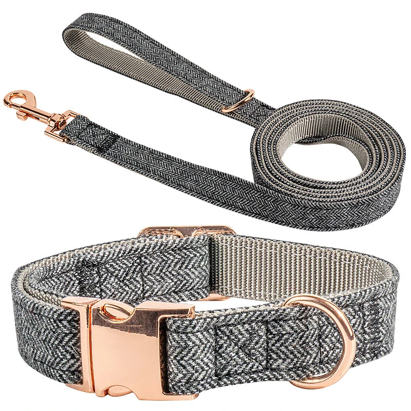 Ensemble Laisse et Collier tissu pour chien