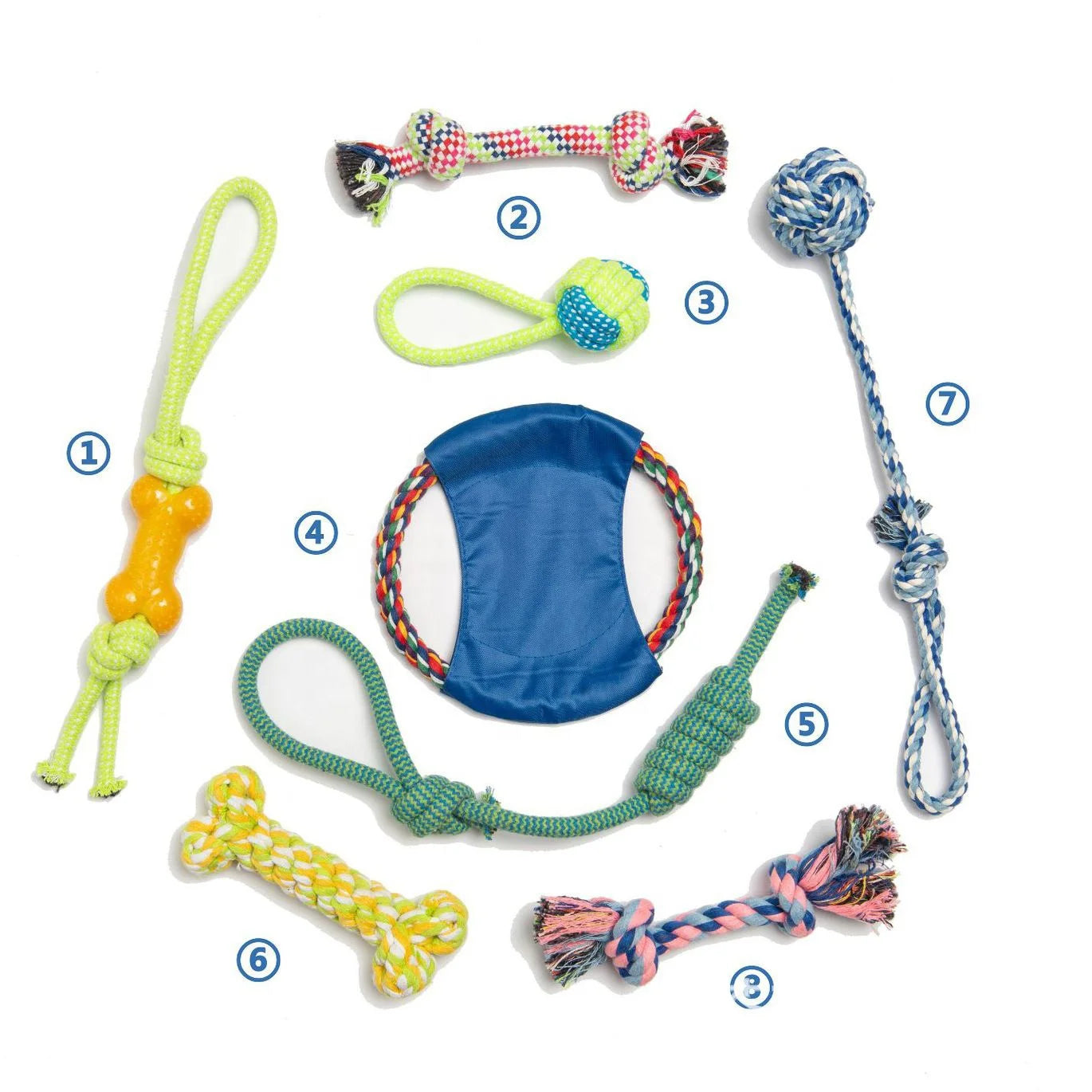 Lot de 8 jouets cordes