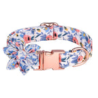 collier en coton motif fleurs pour chien