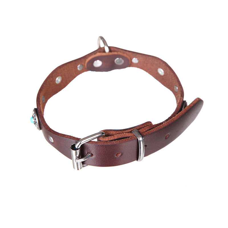 collier pour chien style rétro avec inserts