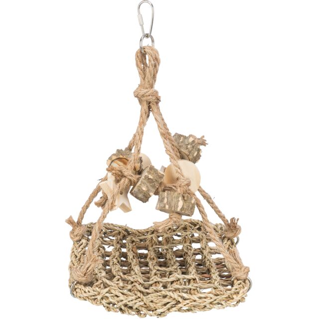 Balançoire en algues et bois