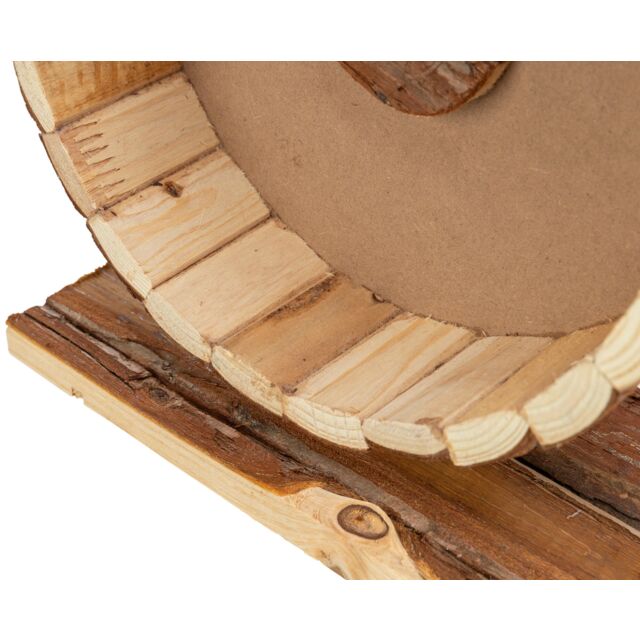 Roue d'exercice en bois d'écorce