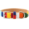 collier pour chien, cuir et tissu