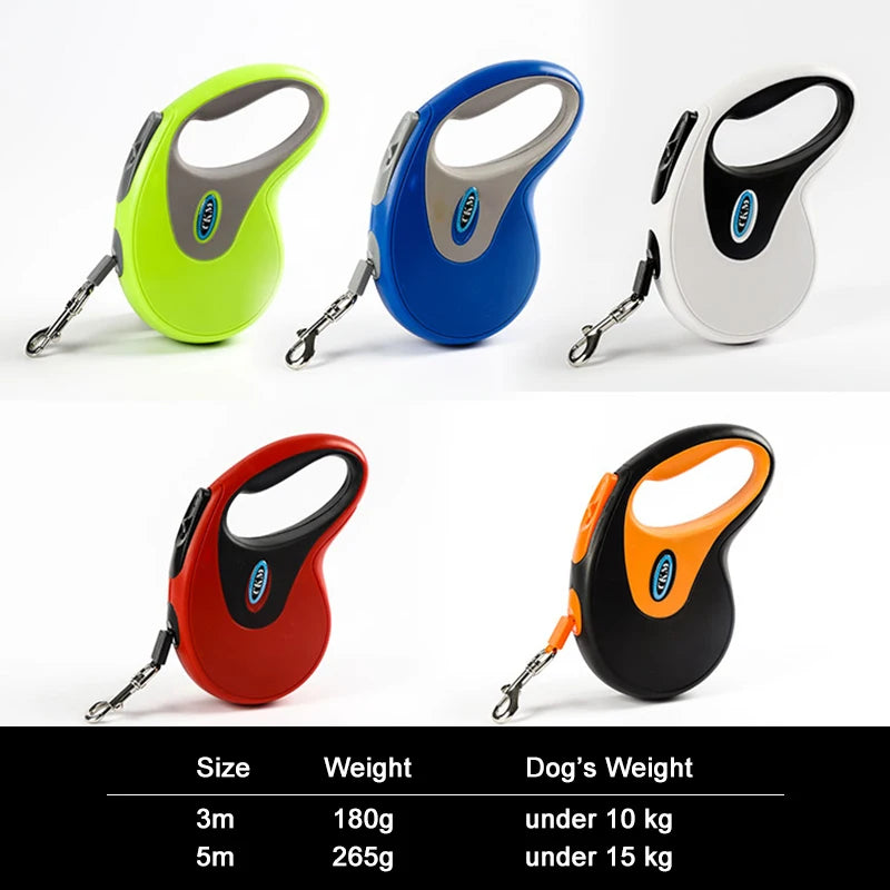 Laisse rétractable avec enrouleur, pour chien