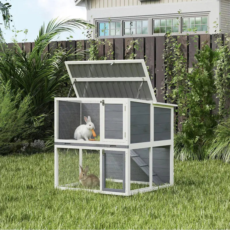 Clapier 2 étages d’extérieur à lapins