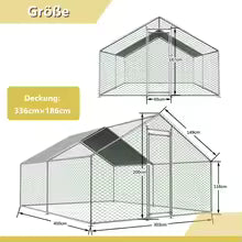 Enclos à poules XXL 3x4x2m