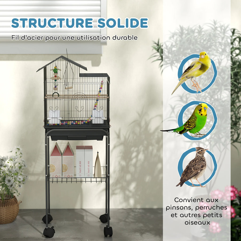 Cage sur support haut roulant