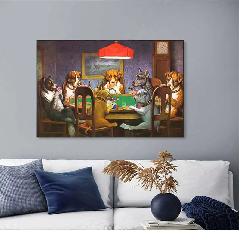 Toile Chiens au poker