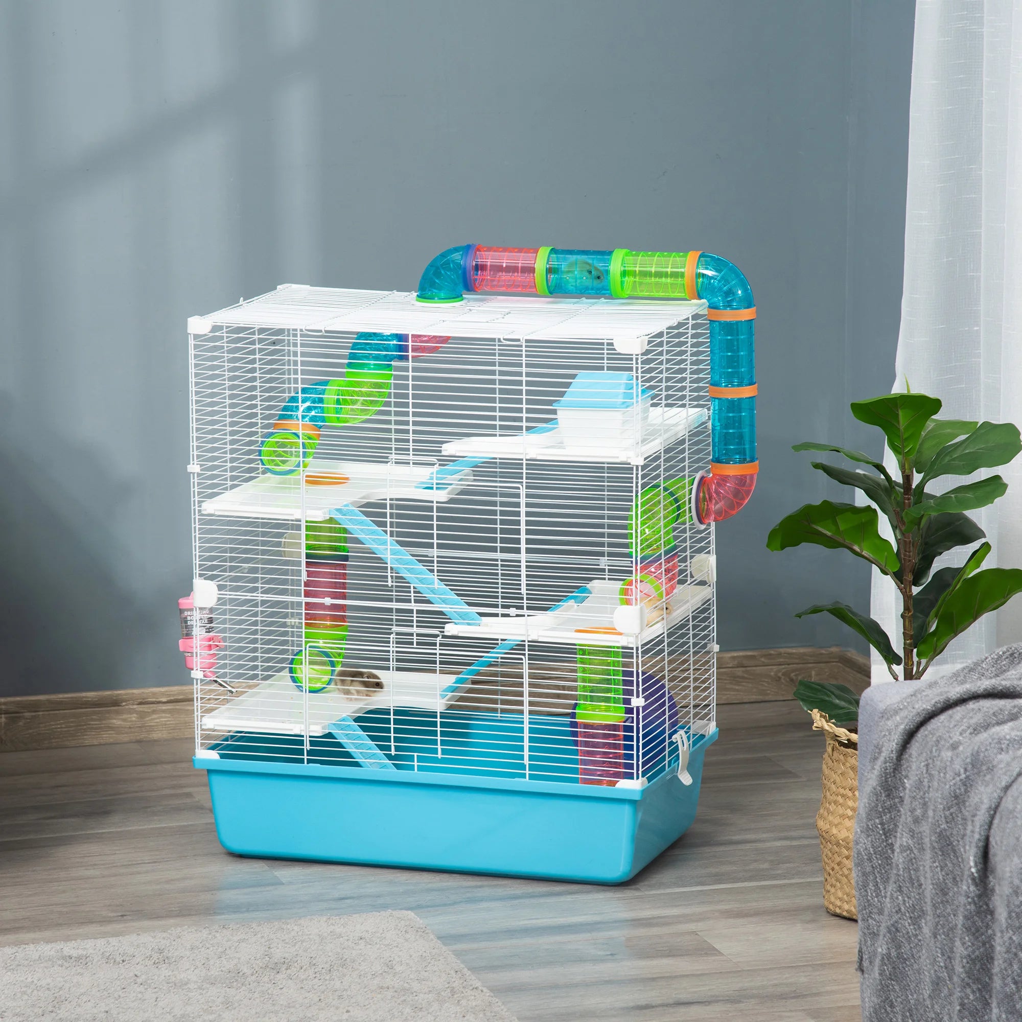 Cage blanche haute pour hamster