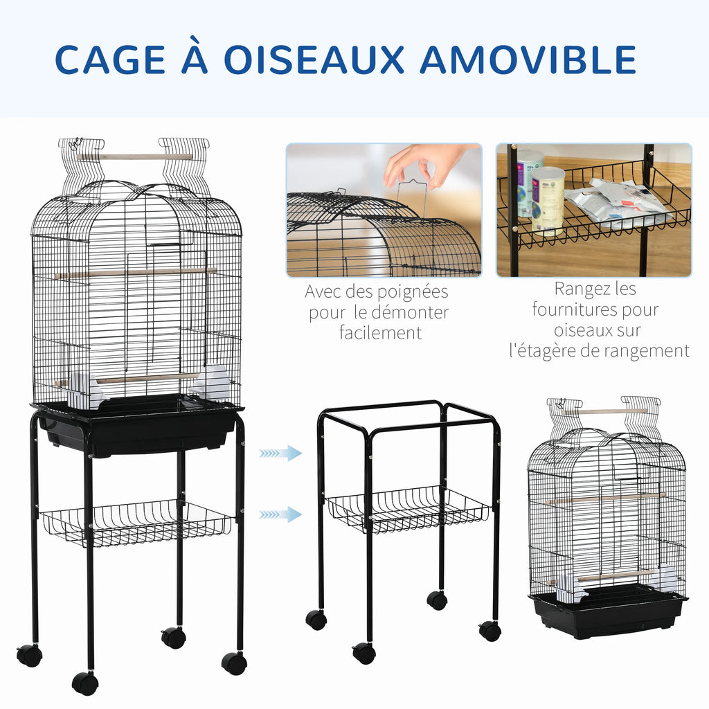 Cage toit ouvrant support roulant