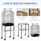 Cage toit ouvrant support roulant