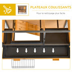 Clapier étage double en bois