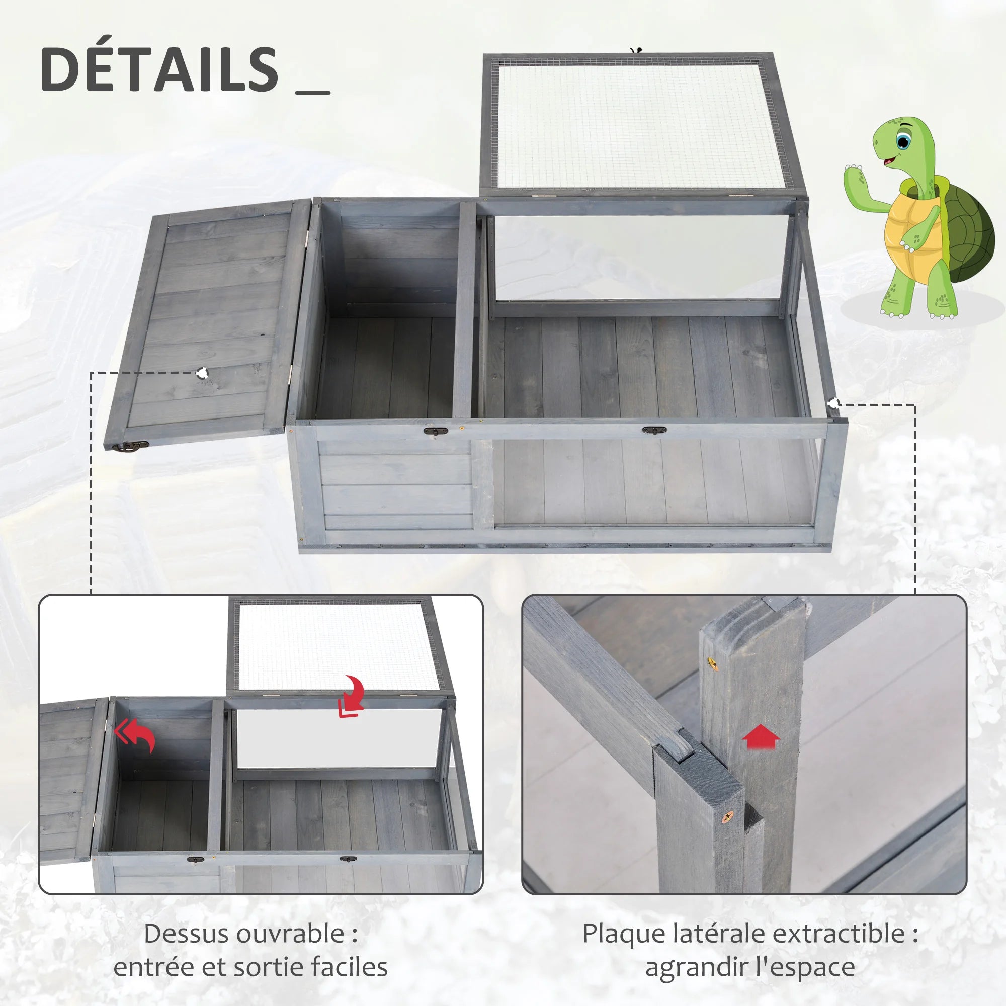 PawHut Maison pour tortues de terre
