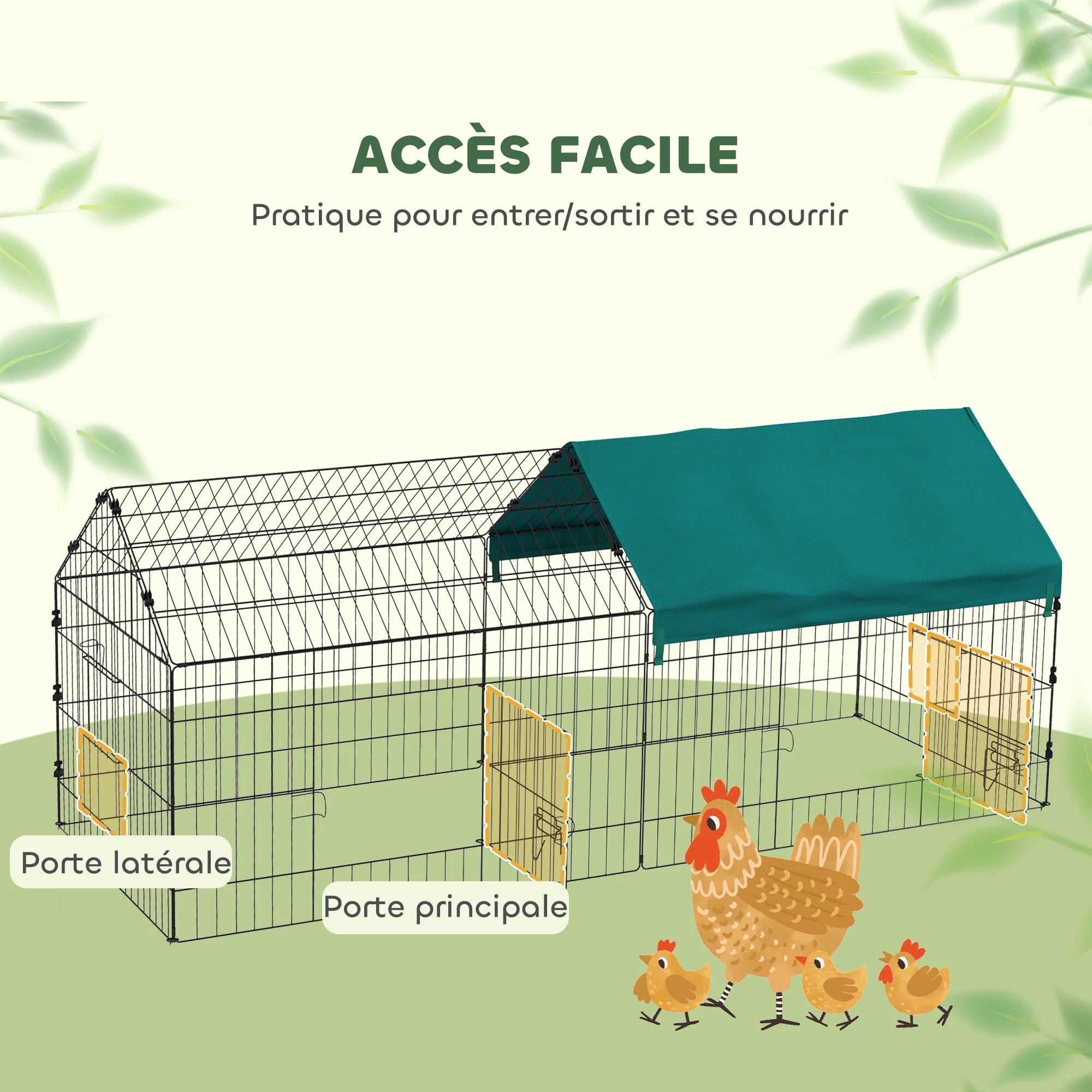 Enclos à poules L185 cm