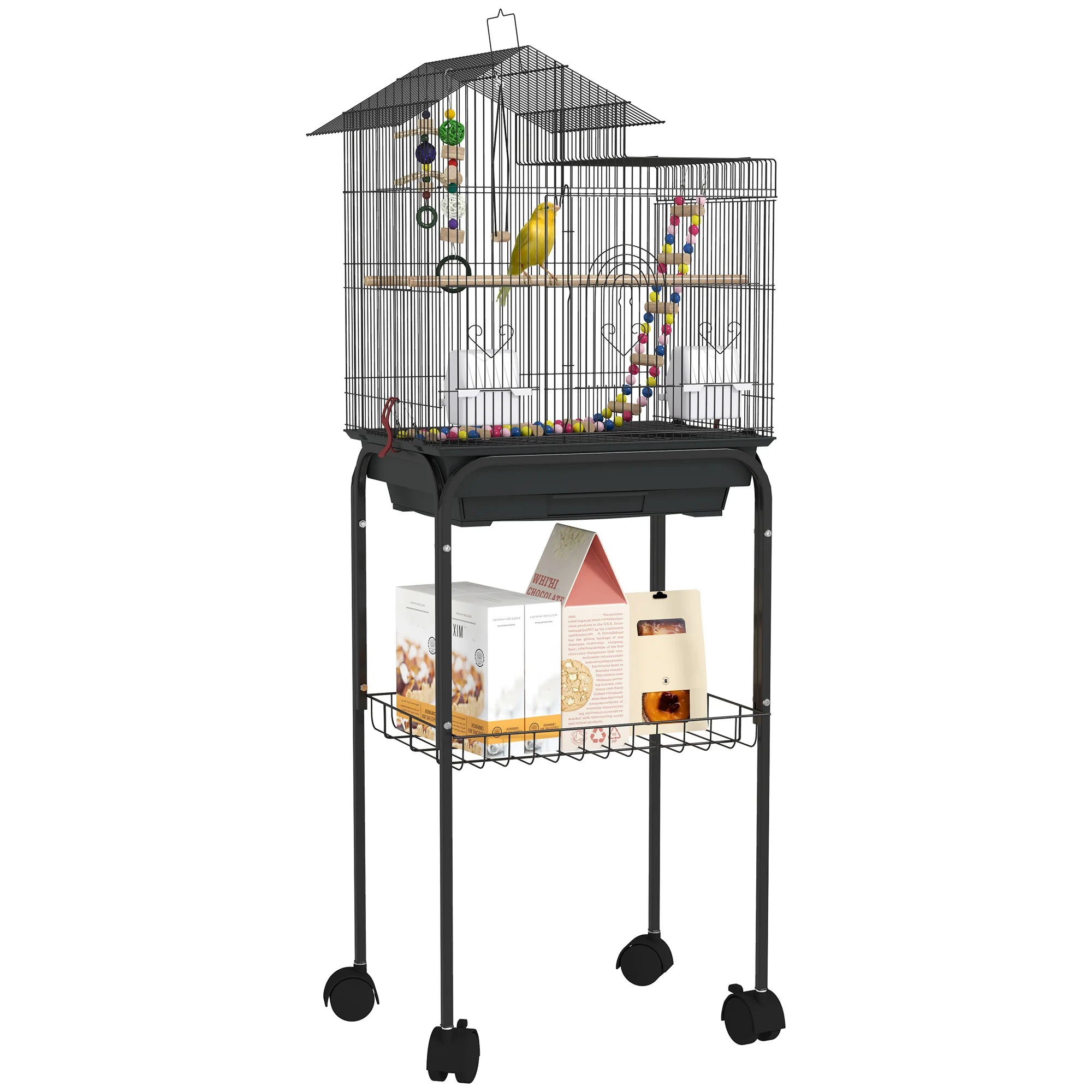 Cage sur support haut roulant