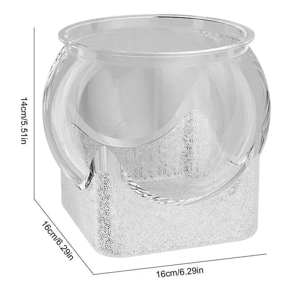 Bocal rond plastique support carré