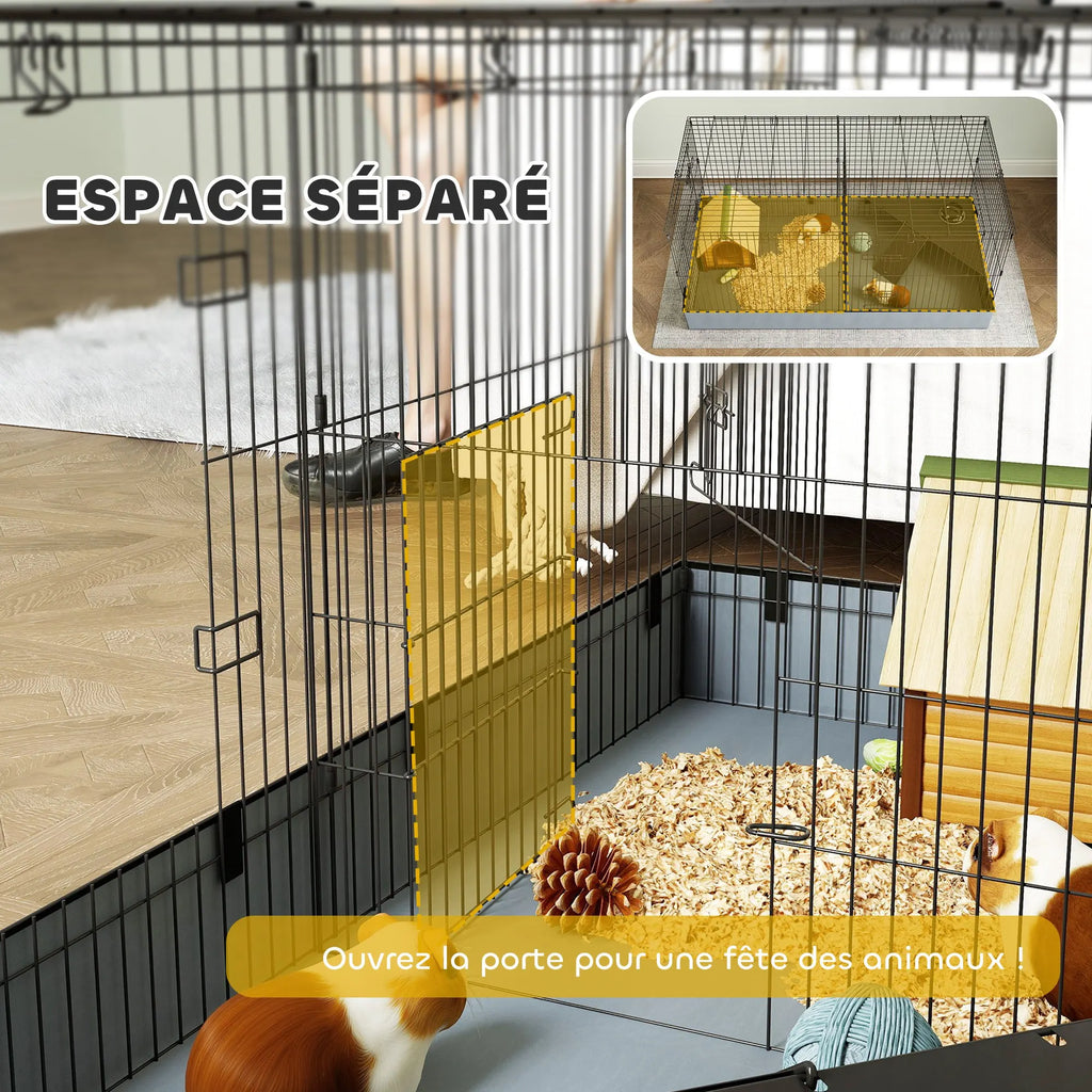 Enclos à lapin cage avec séparateur