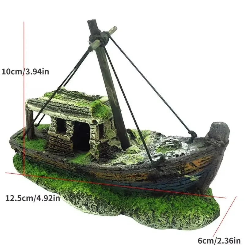 Épave bateau sur socle