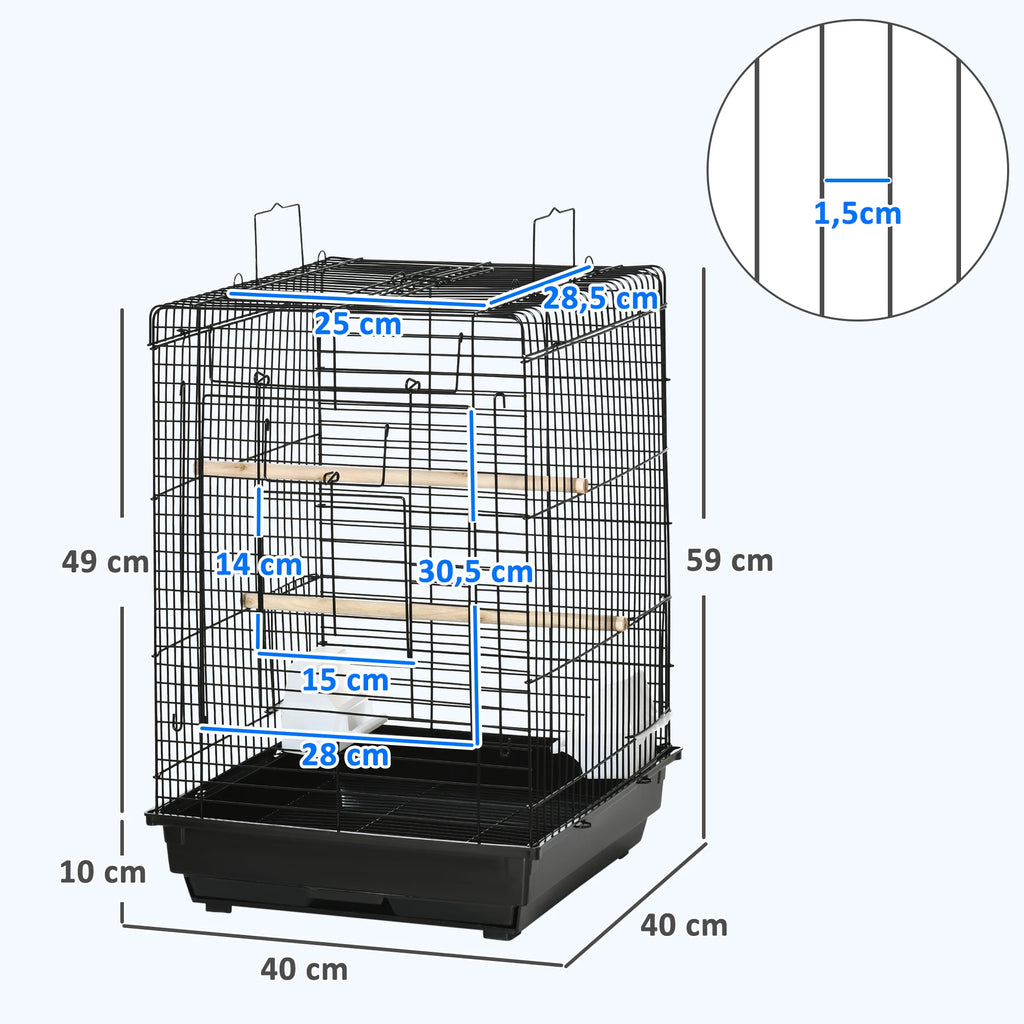 Cage toit ouvrant petit perroquet