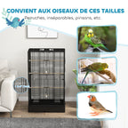 Volière haute à oiseaux noir
