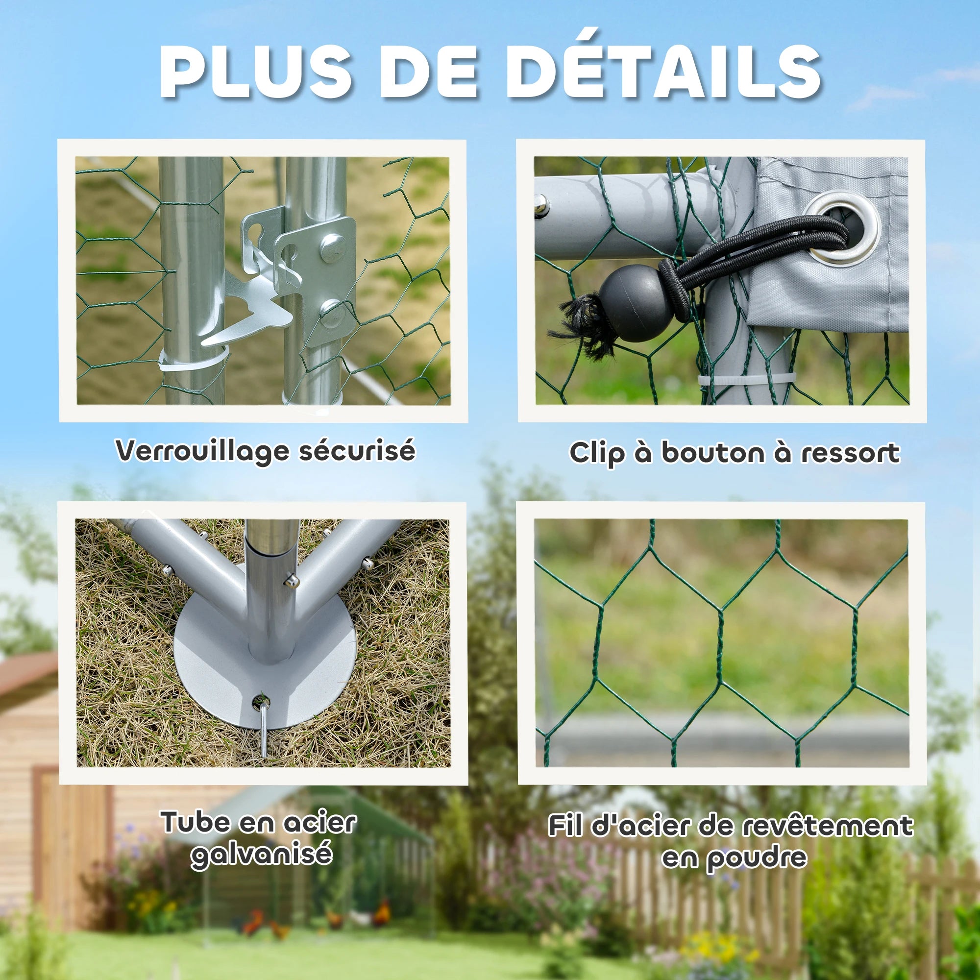 PawHut Enclos poulailler 5,1 m²