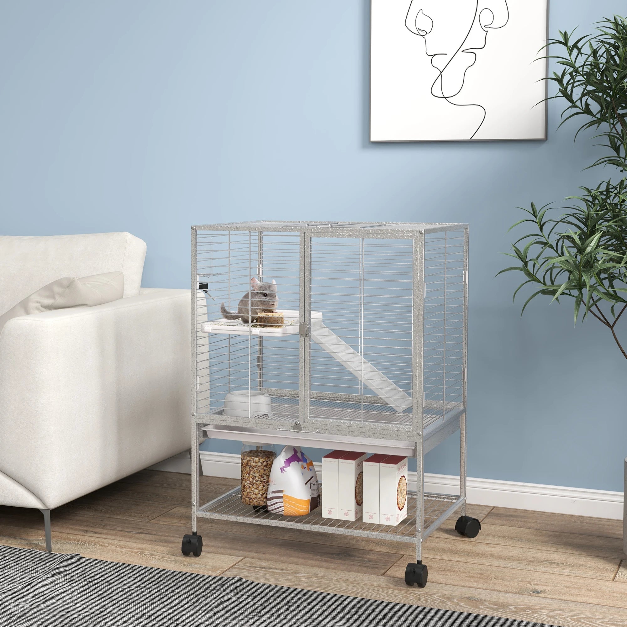 Cage à roulette pour furet ou chinchilla
