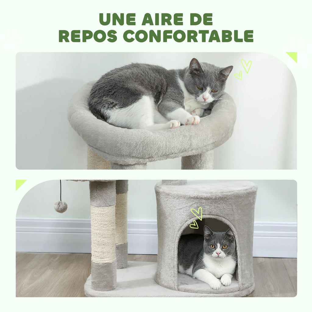 Arbre à chats 90 cm niche ronde