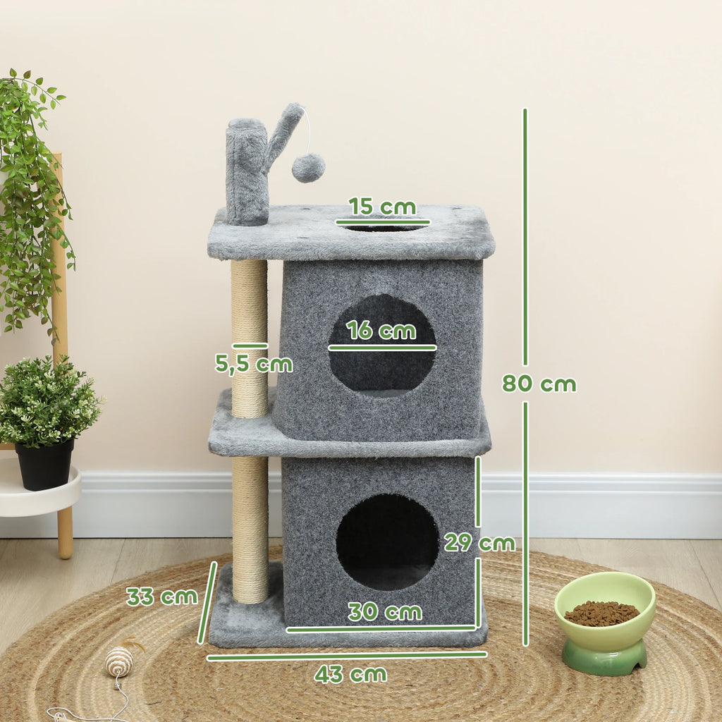 Arbre à chats double niche