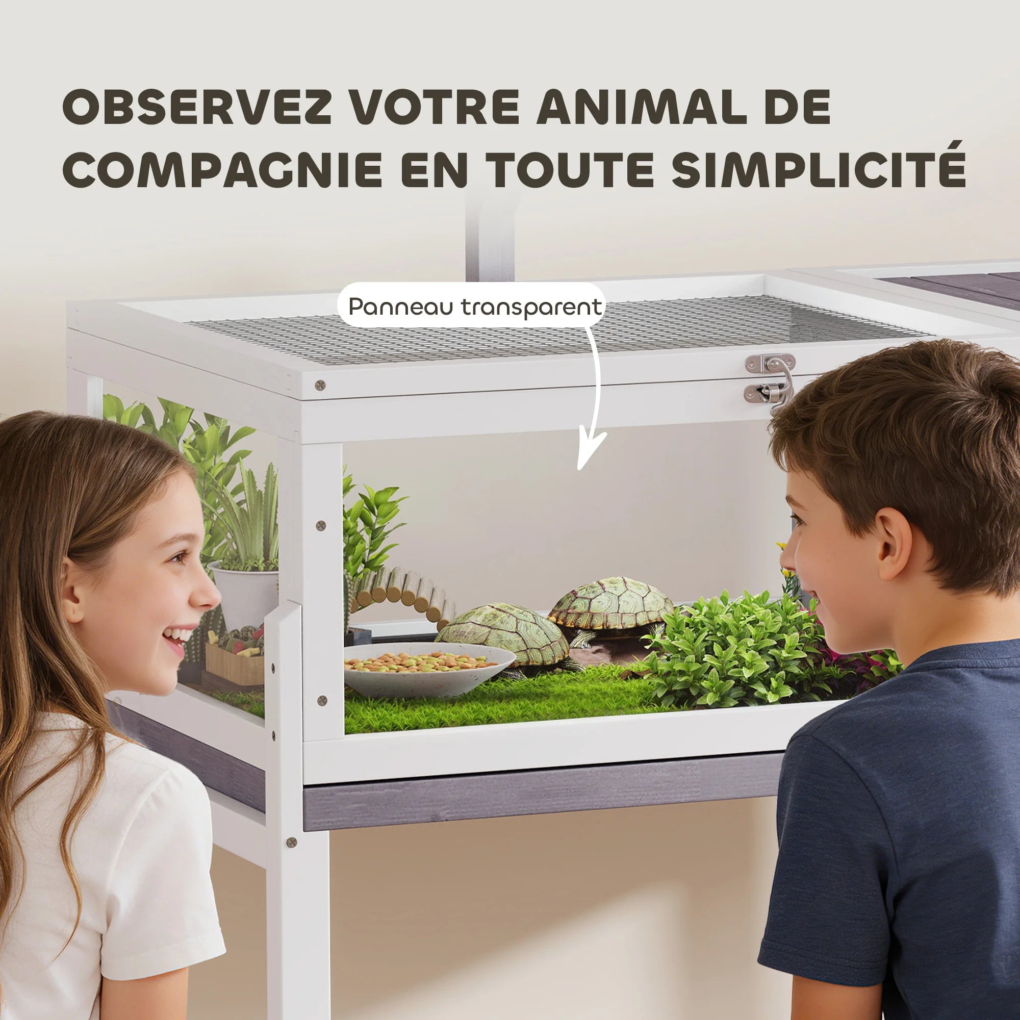 PawHut Maison tortues surélevé