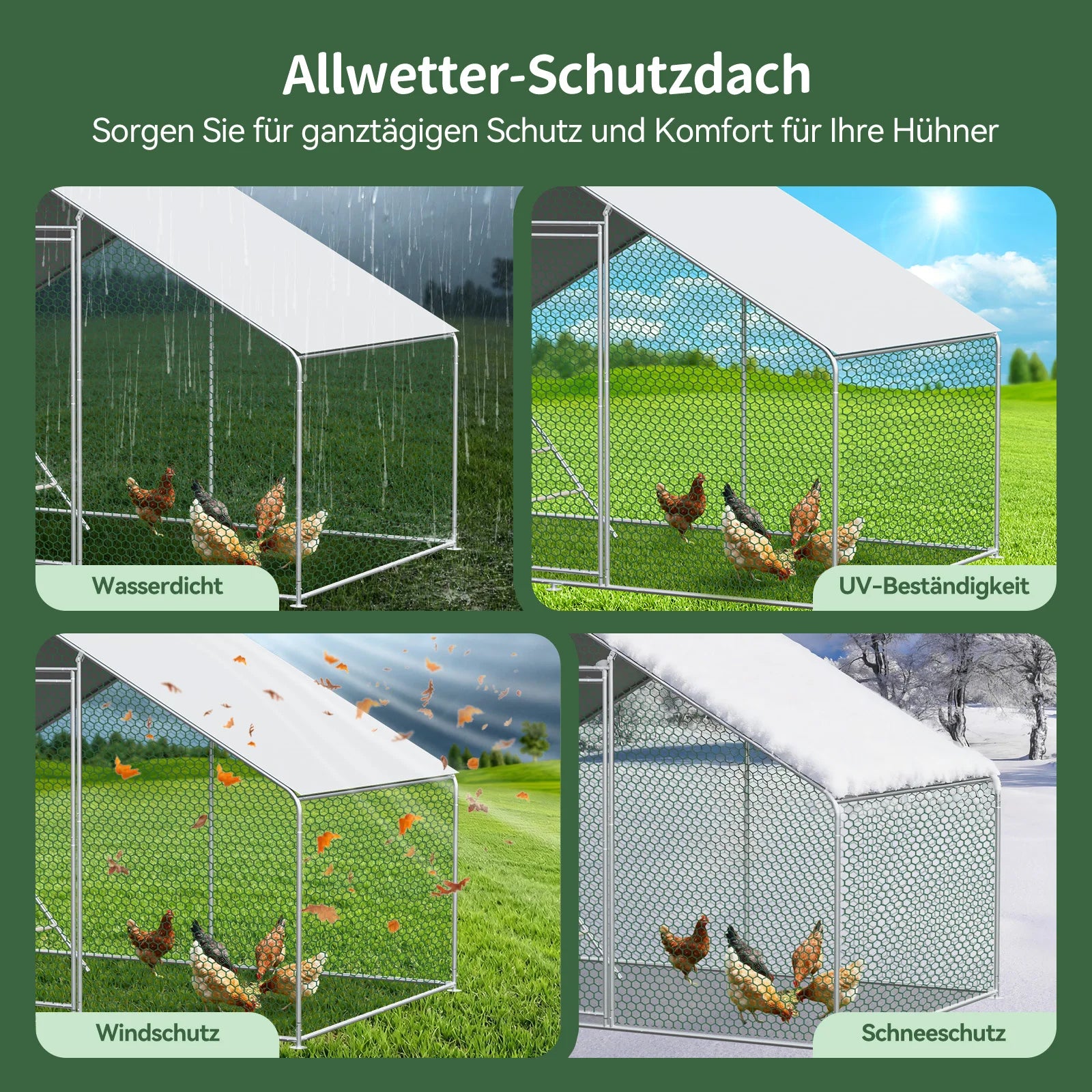 Enclos à poules XXL 3x4x2m