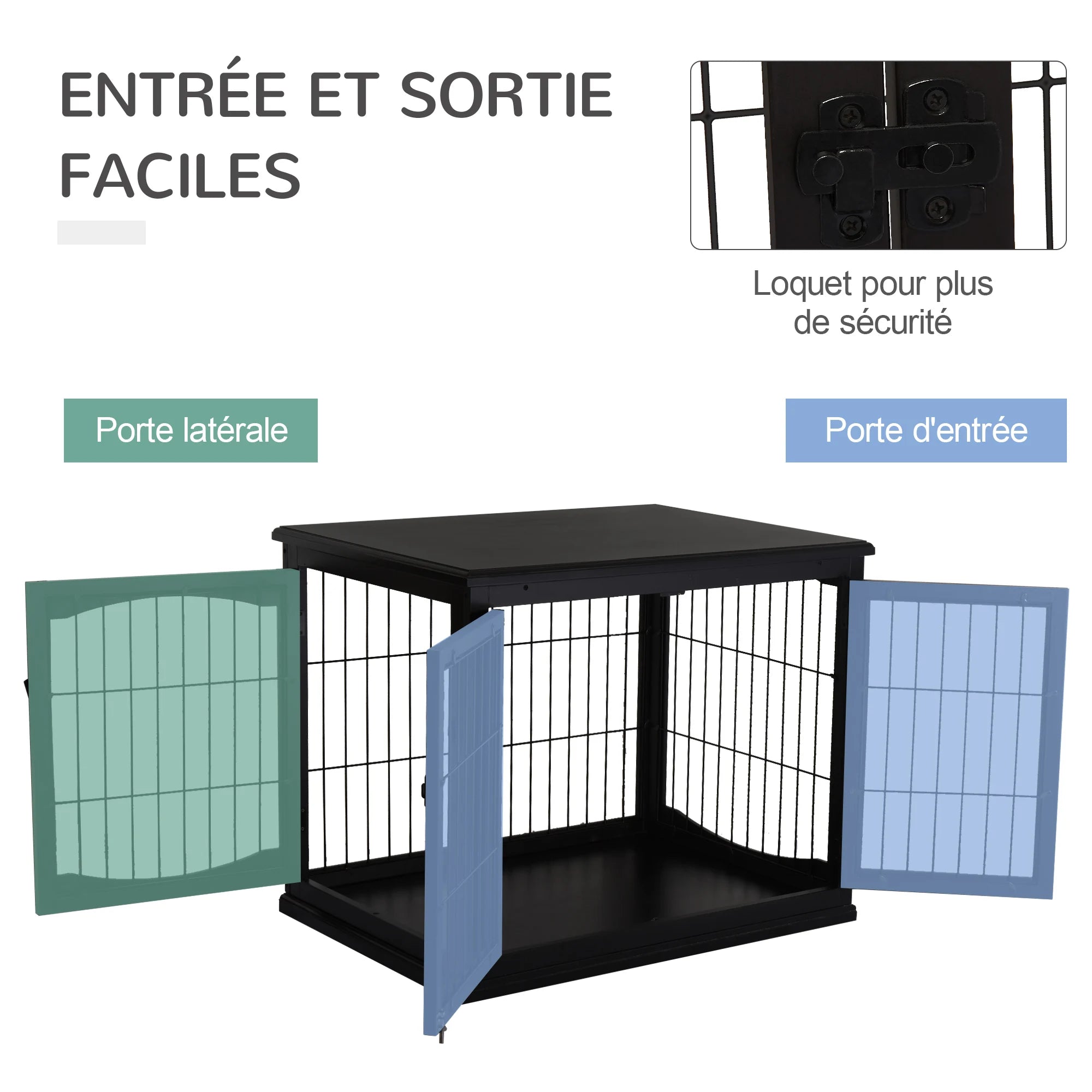 Cage haute d’intérieur pour chien