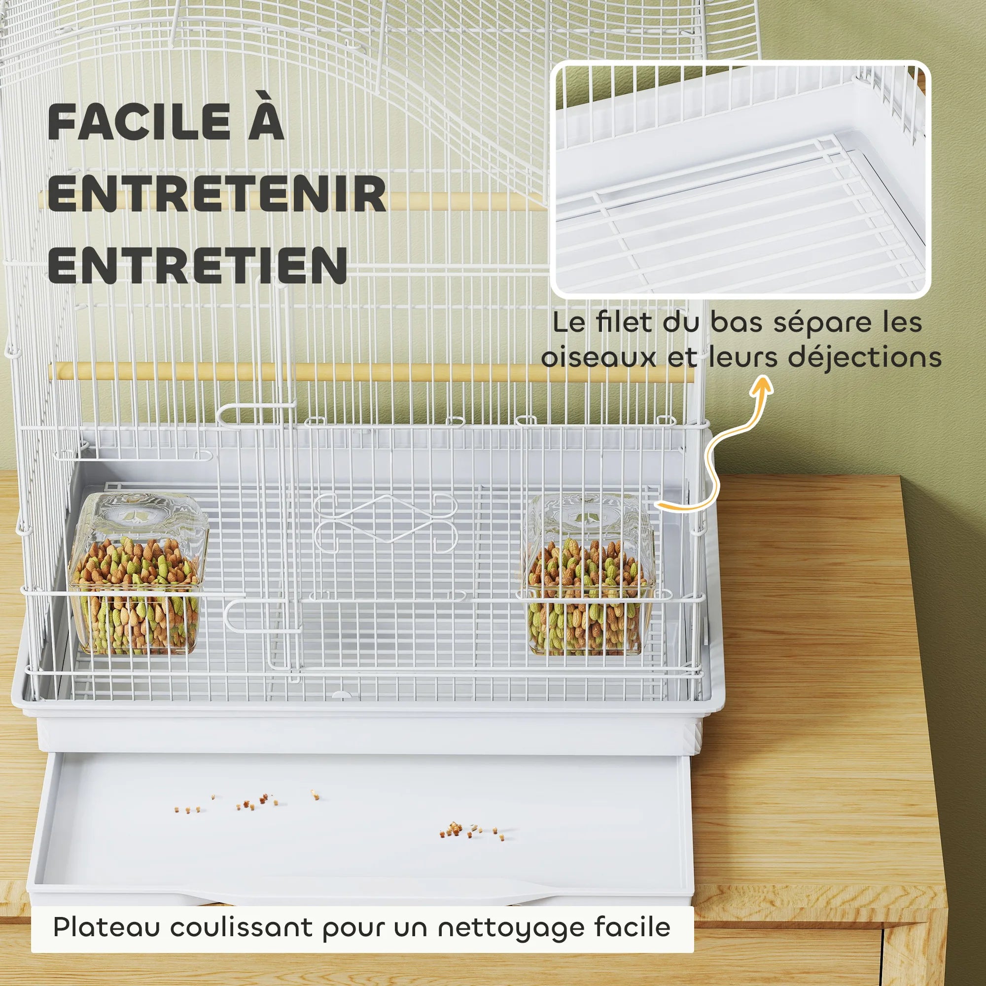 Cage à oiseaux toit en vague