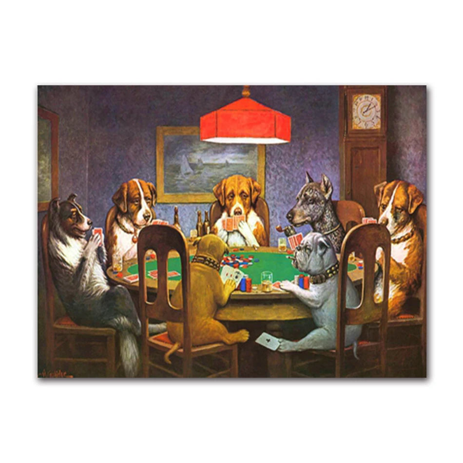Toile Chiens au poker