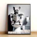 Toile Bouledogue aux toilettes
