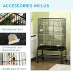 Cage noir haute pour perroquet
